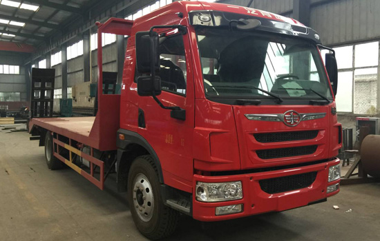 【國六】解放龍V單橋平板,150挖機(jī)平板