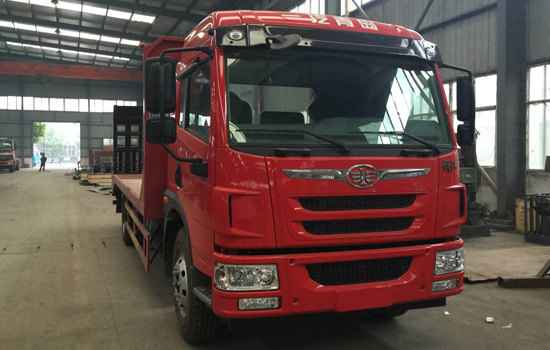 【國六】解放龍V單橋平板,150挖機(jī)平板