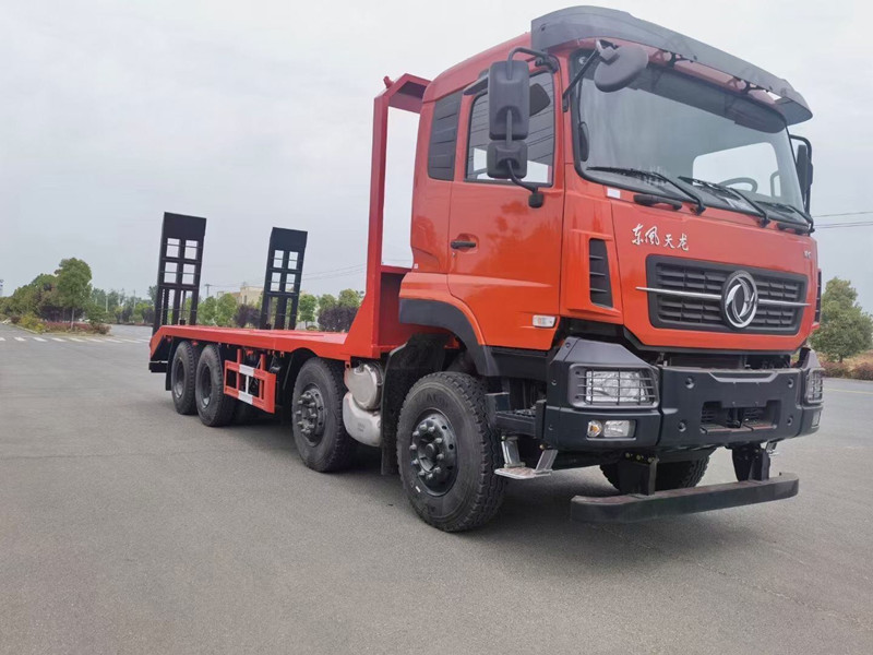 國六東風(fēng)天龍前四后八平板運輸車，挖機拖車價格