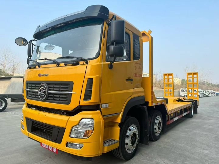 前四后六凹板平板拖車(chē)空載板高85公分 重載1拖3穩(wěn)穩(wěn)當(dāng)當(dāng)